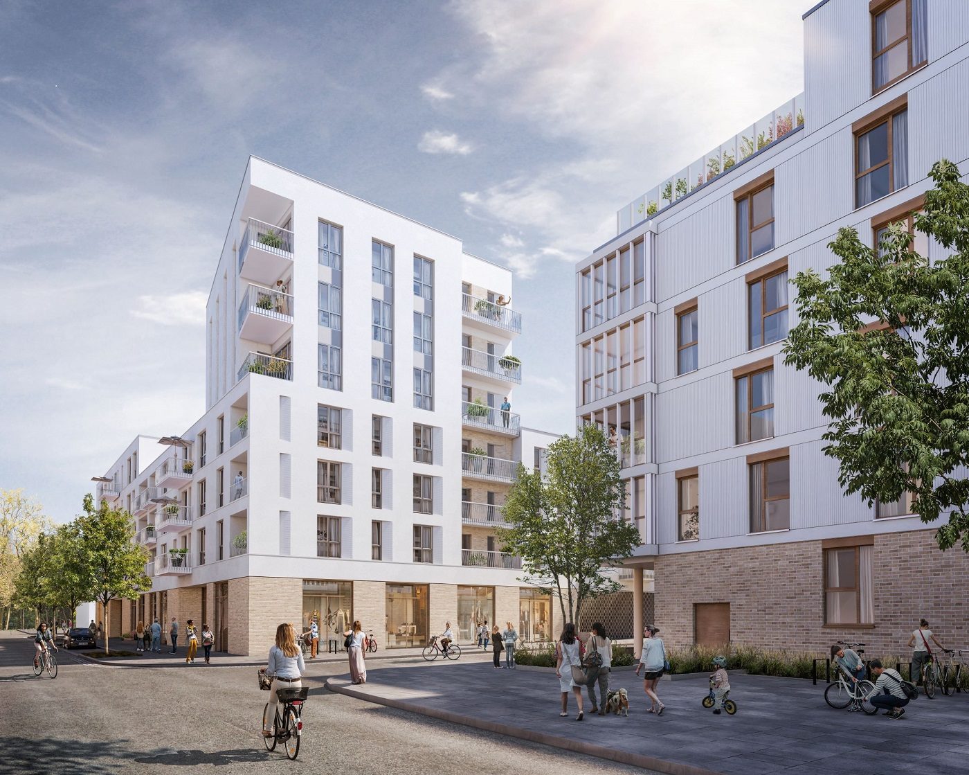 Visualisierung des Wohnquartiers The Green Plus in Wolfsburg